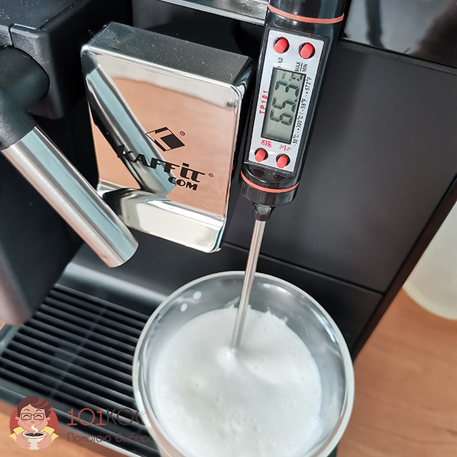 Температуры молочной пены на кофемашине Кафит А3 - выше среднего