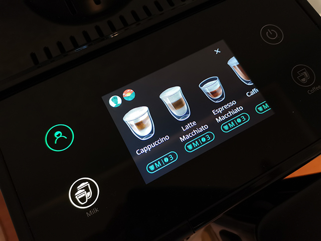 Delonghi Rivelia EXAM440.55 - молочные напитки, меню