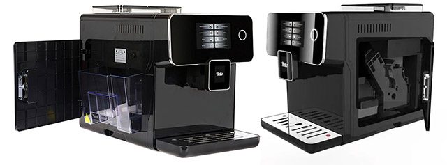 Дверцы с обоих сторон кофемашины - неудачное инженерное решение, требующее дополнительного места справа и слева