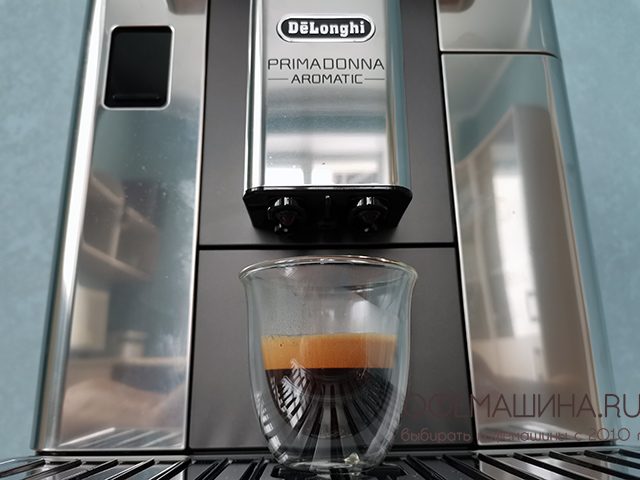 Эспрессо на кофемашине Delonghi Primadonna Aromatic