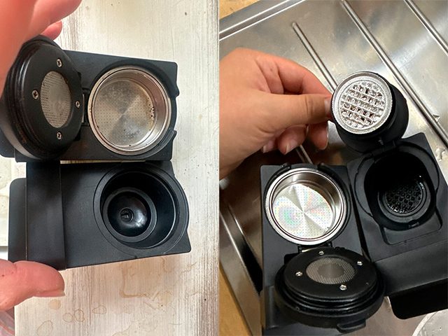 Tuvio TCM11EA имеет адаптер для капсул Nespresso и Dolce Gusto. И просто для молотого кофе, но последнее - не её сильная сторона.
